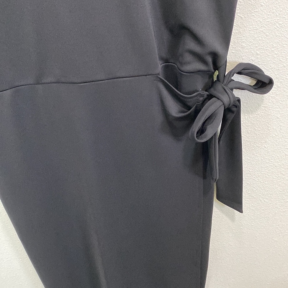 Ann Taylor faux wrap dress side tie black‎ career professional - Picture 3 of 9
